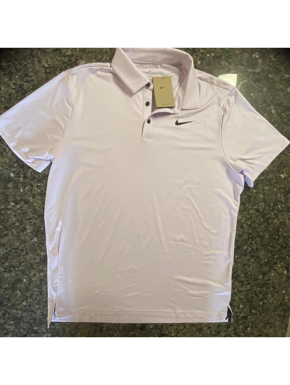 Nike Dri-FIT Light Purple Men's Polo Shirt L Short Sleeve Moisture Wicking